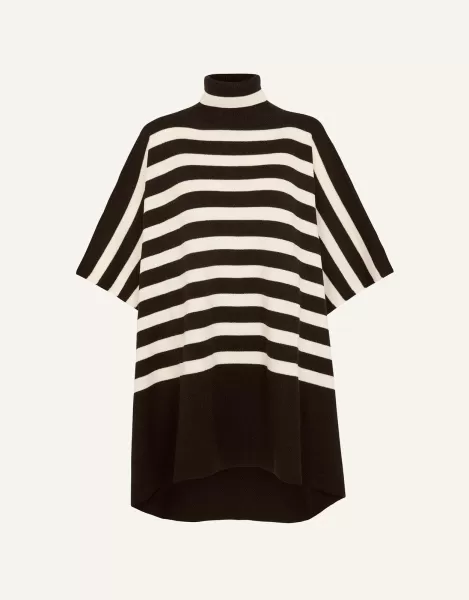 Image of Stripe Roll Neck Poncho
