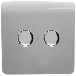 Image of Trendi Switch Double 120 Watt LED Dimmer in Silver