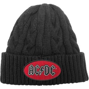 Image of AC/DC - Oval Logo Unisex Beanie Hat - Black