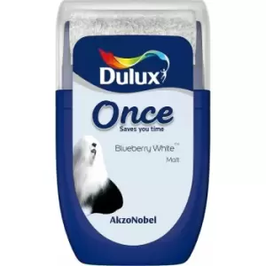 Image of Dulux Once Blueberry White Matt Emulsion Paint 30ml
