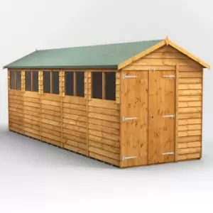 Image of 20x6 Power Overlap Apex Double Door Garden Shed