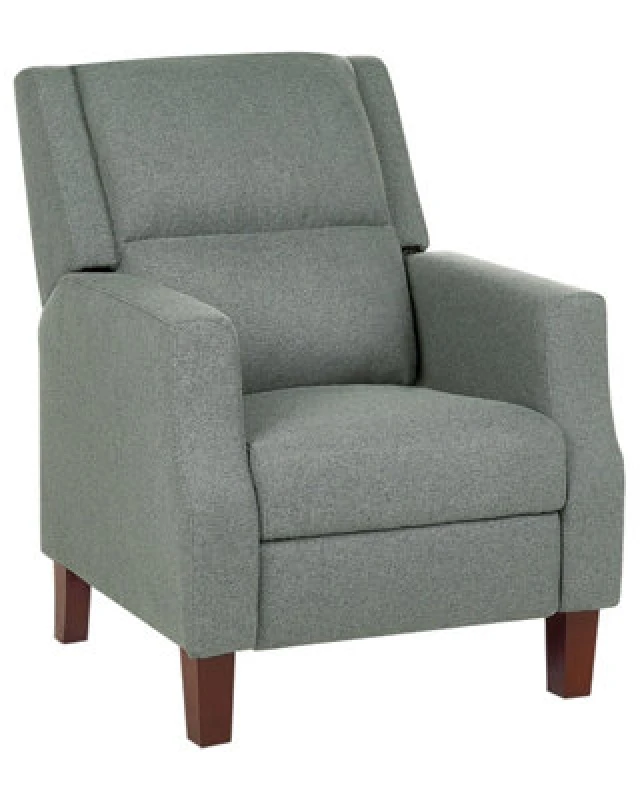 Image of Beliani Recliner Chair Egersund With Footrest Fabric Light Green