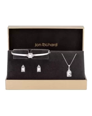 Image of Jon Richard Crystal Square Drop Trio Set