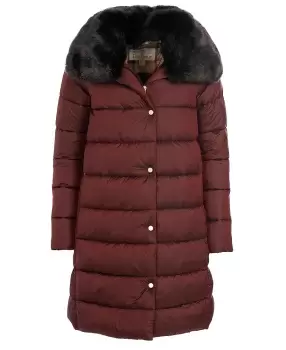 Image of Barbour Portobello Quilted Jacket In Plum - Size 10