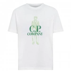 Image of CP COMPANY Junior Boys Sailor Logo T Shirt - White 103