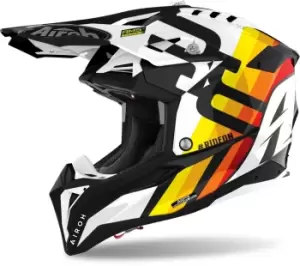 Image of Airoh Aviator 3 Rainbow Carbon Motocross Helmet, white, Size S, white, Size S