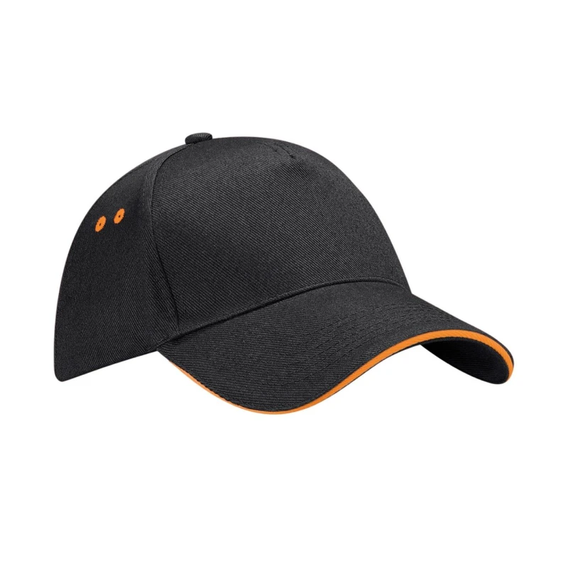 Image of Beechfield Womens 5 Panel Sandwich Peak Baseball Cap in Orange Orange Female One Size