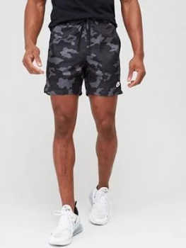 Image of Nike Sportswear Woven Camo Shorts - Black