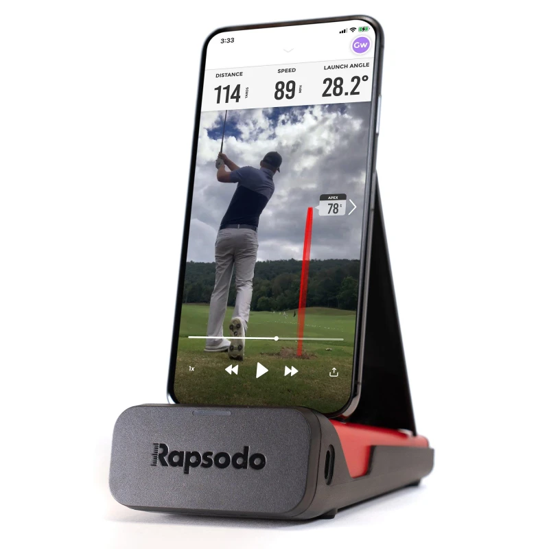 Image of RAPSODO V1 Mobile Golf Launch Monitor, Black,Red 600607484946
