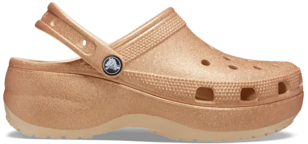 Image of Crocs Women Classic Platform Glitter Clogs Shitake 7