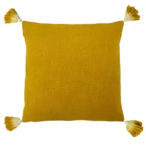 Image of Eden Slub Cotton Cushion Ochre, Ochre / 45 x 45cm / Cover Only