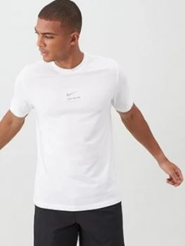 Image of Nike Central Swoosh Training T-Shirt - White
