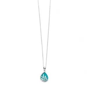 Image of Elements Silver Blue Enamel Teardrop Pendant P3852TZ364N3184