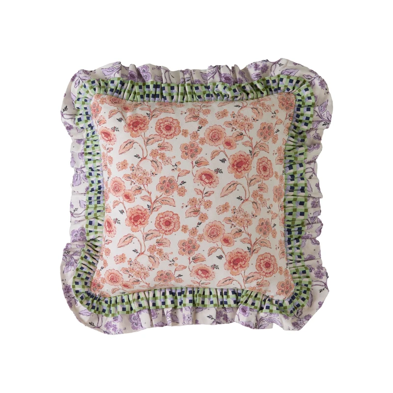 Image of Cath Kidston Double Ruffle Filled Cushion 45cm x 45cm Multi