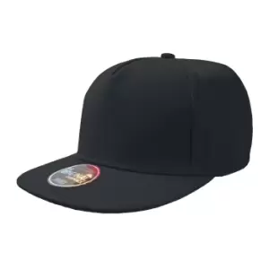 Image of Atlantis Flat Visor 5 Panel Cap (Pack of 2) (One Size) (Black)