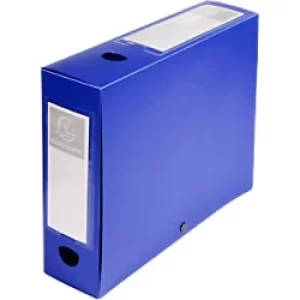 Image of Exacompta PP Opaque Filing Box A4 80mm, Blue, Pack of 10