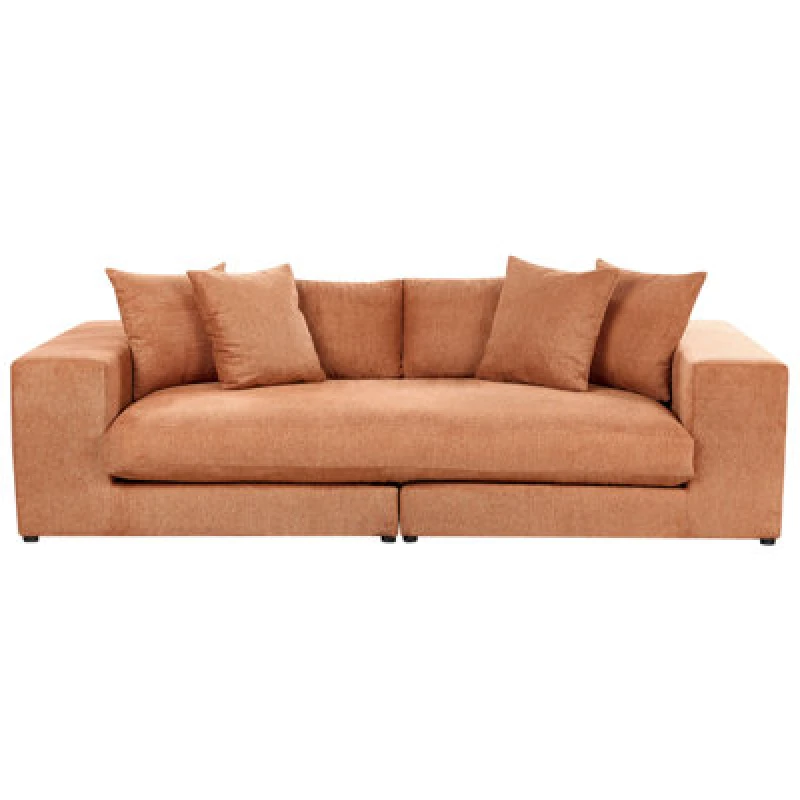 Image of Beliani Sofa 3 Seater Glorvika Fabric Orange