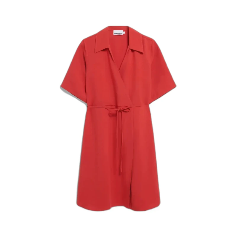 Image of ARMEDANGELS Wrap dress For Her ARMEDANGELS Femnaami Lino Rouge Female S