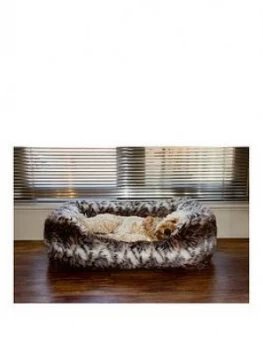Image of Rosewood Brown Cosy Fur Print Bed Lge