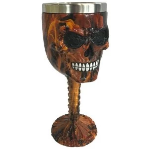 Image of Decorative Brown Marble Effect Skull Goblet