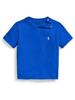 Image of Ralph Lauren Baby Boys Classic Short Sleeve T-Shirt, Blue, Size 6 Months
