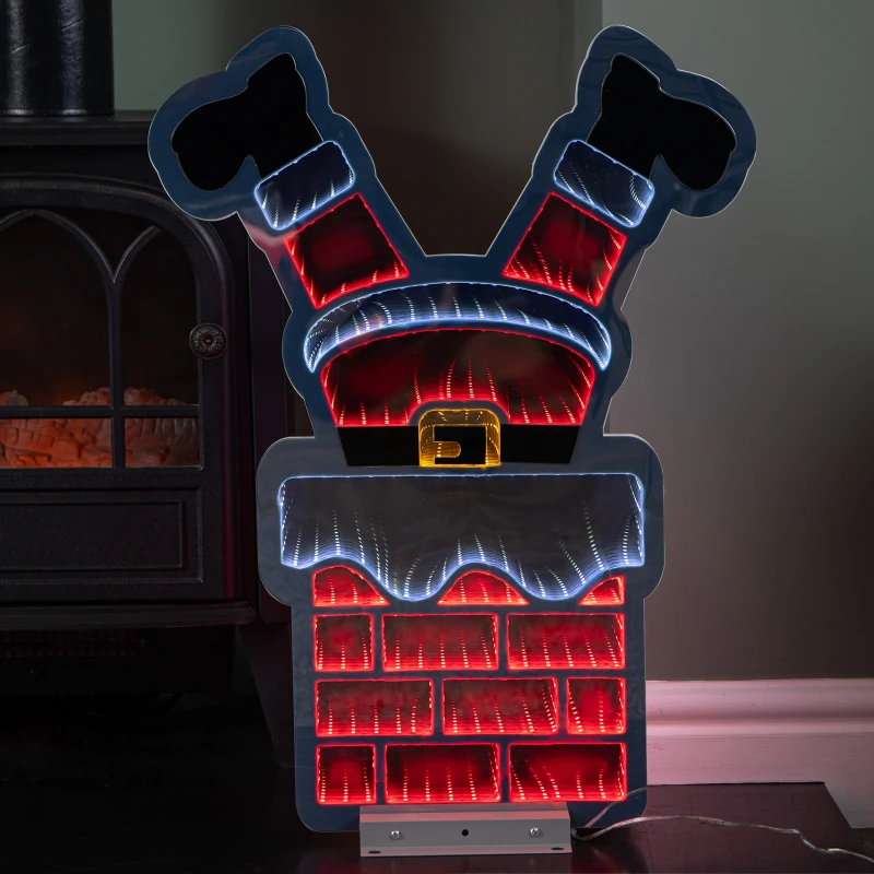 Image of 60cm Light up Santa's Leg in Chimney Christmas Infinity Decoration with LEDs