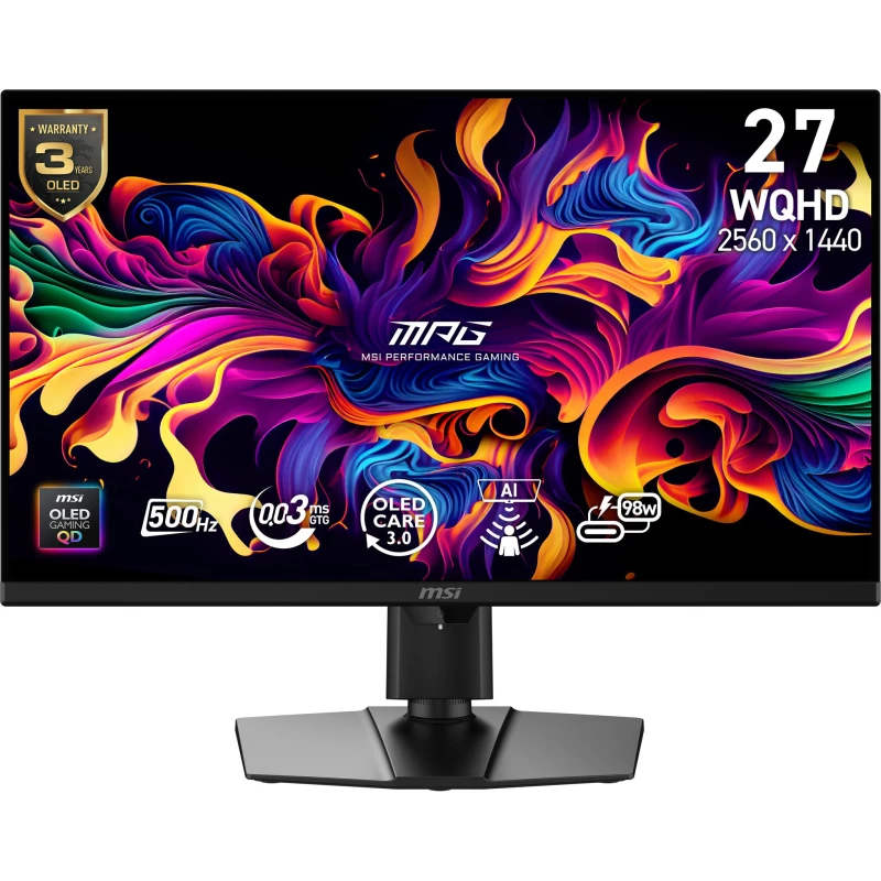 Image of MSI MPG 271QR QD-OLED X50 computer monitor 67.3cm (26.5") 2560 x 1440 pixels Wide Quad HD Black MPG 271QR QD-OLED X50