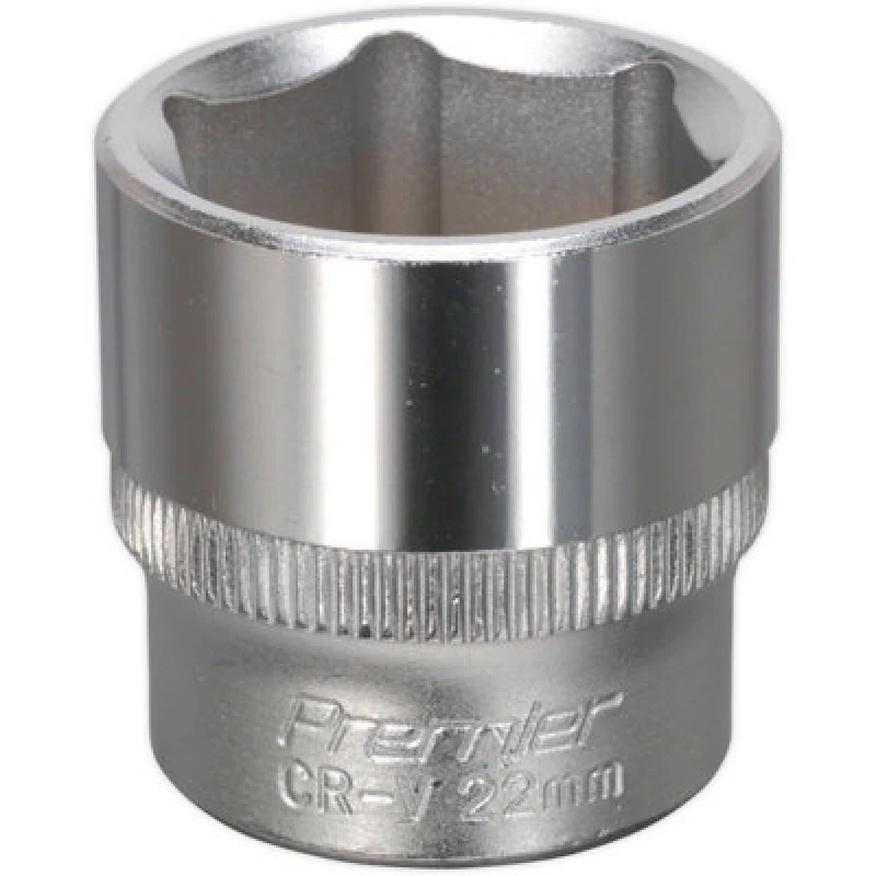 Image of Loops 22mm Forged Steel Drive Socket - 3/8" Square Drive - Chrome Vanadium Socket Metallics