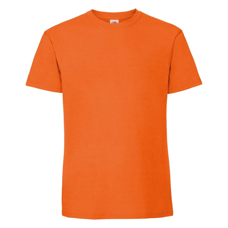 Image of Fruit Of The Loom Fruit of the Loom Men Ringspun Premium T-Shirt in Orange Size: Small Orange S Male 5057819119329