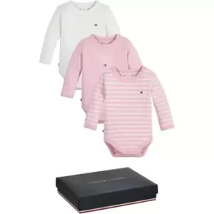Image of Tommy Hilfiger Baby 3 Pack Bodies - Pink