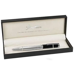 Image of Stratton Ballpoint Pen - Black & Chrome Plated