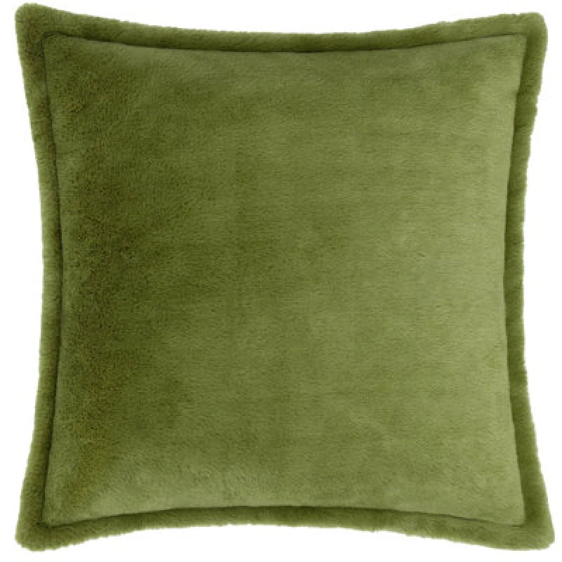 Image of Furn Kallu Plush Faux Fur Polyester Filled Cushion Olive