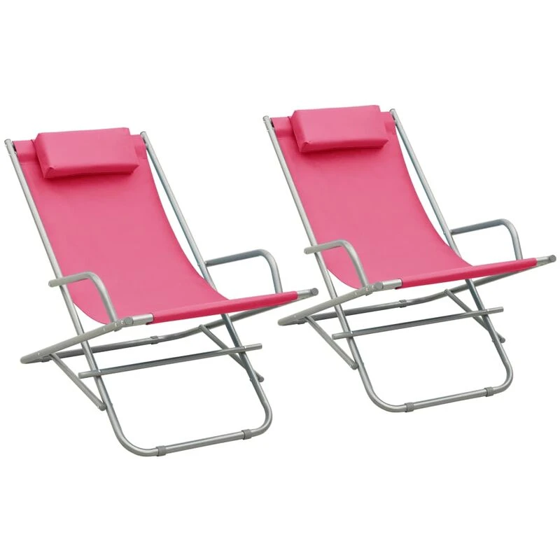Image of VIDAXL Rocking Chairs 2 pcs Steel Pink Vidaxl 8720286072912