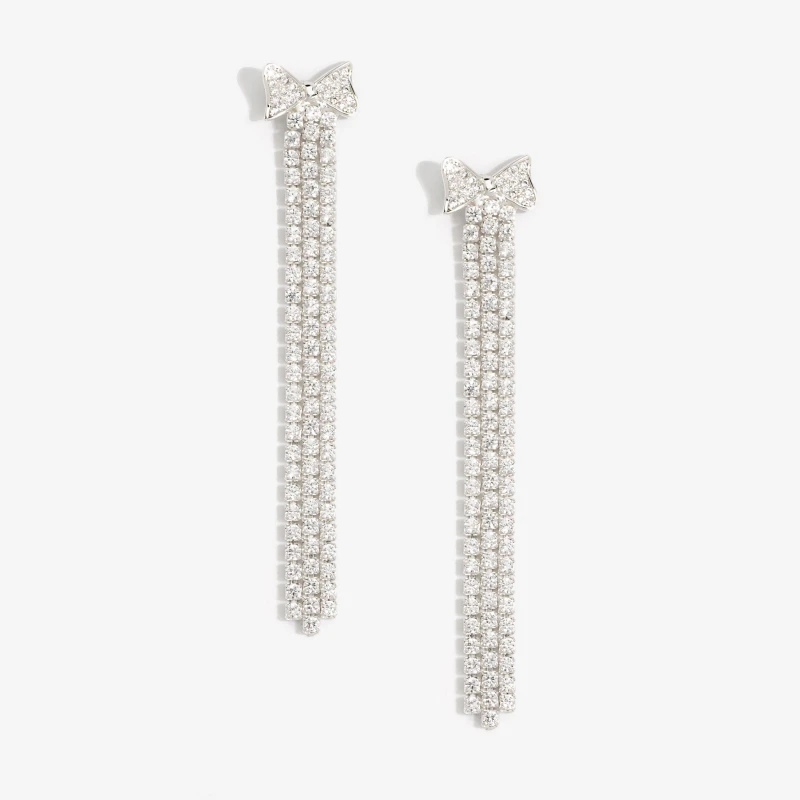 Image of Jon Richard Silver Plated Crystal Bow Earrings Jewellery Sets One Size Silver 70981311000