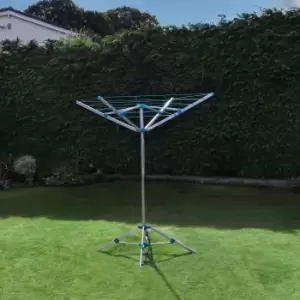 Image of JVL 4 Arm Portable Rotary Airer, 16m Silver