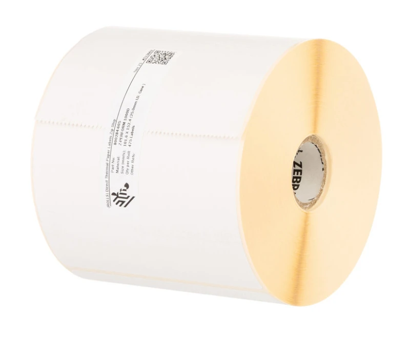 Image of Zebra Z-Perform 1000D (3012913-T) White Label Roll 102mm x 152mm - 16 x 85 Labels (Original)