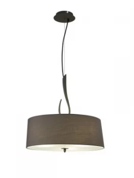 Image of Cylindrical Ceiling Pendant 3 Light E27, Ash Grey with Ash Grey Shade