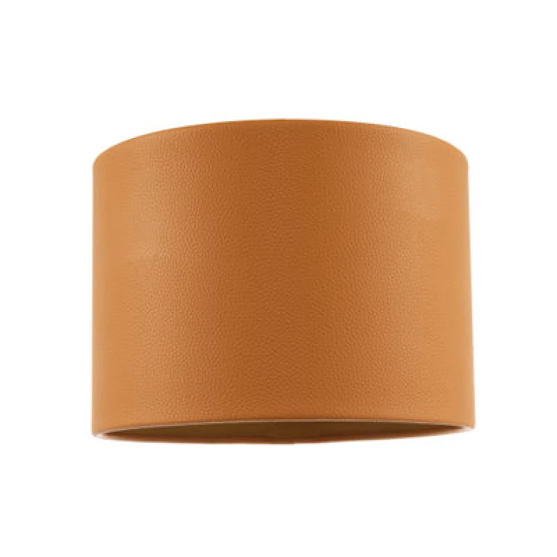 Image of Happy Homewares Classic Dark Mustard Faux Leather Lamp Shade With Inner Cotton Lining