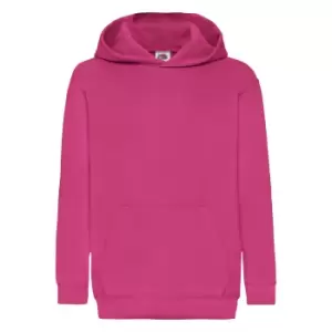 Image of Fruit Of The Loom Childrens Unisex Hooded Sweatshirt / Hoodie (12-13) (Fuchsia)