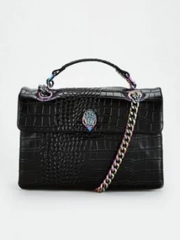 Image of Kurt Geiger London Croc Kensington Shoulder Bag - Black