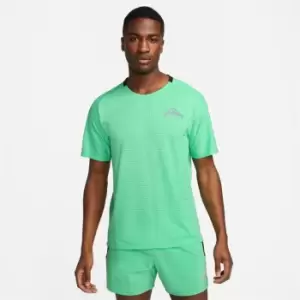 Image of Nike Dri-FIT Trail Mens Short-Sleeve Trail Running Top - Green