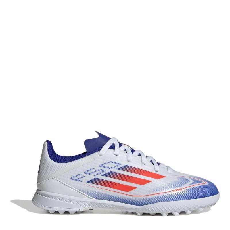 Image of adidas F50 League Juniors Astro Turf Football Boots White/Red/Blue male 3.5 (36)