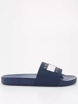 Image of Tommy Jeans Flag Slides - Twilight Navy, Twilight Navy, Size 7, Men