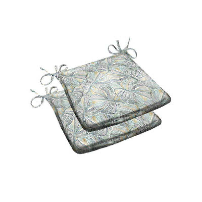 Image of Luxury Living Set Of 2 Outdoor Water-Repellent Garden Seat Pads Green