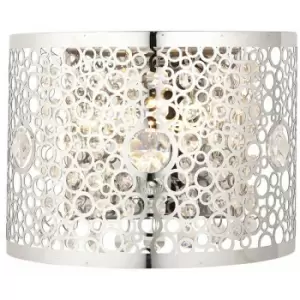 Image of Loops - Modern Indoor Wall Light Chrome Bubble Circle & K5 Crystal Shade Bedside Lamp