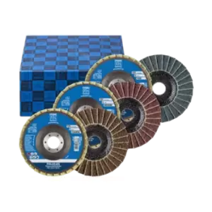Image of Pferd Polivlies Flap Disc Set Pvl 3 Piece Aluminium Oxide Diameter 125mm Centre