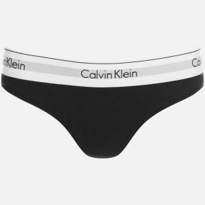Image of Calvin Klein Womens Modern Cotton Thong - Black - L