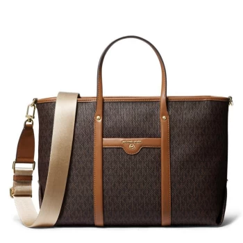 Image of Michael Kors Beck Signature Medium Tote Bag - Brown