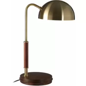 Image of Premier Housewares Antique Brass Finish Task Lamp/ Minimal Linear Tube Room Lighting/ Table / Desk / Bedside Lamp For Office / Living Room 31 x 46 x