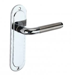 Image of Wickes Vittore Latch Door Handle - Polished Chrome and Matt 1 Pair